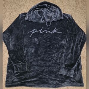 PINK Victoria'a Secret Large Oversized Velvet Velour Pullover Hoodie